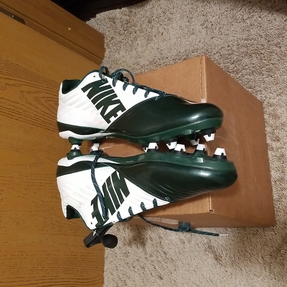 NIKE SIZE 16 GREEN WHITE VAPOR SPEED REPLACEABLE FOOTBALL CLEATS COMES WITH TOOL - Picture 5 of 12